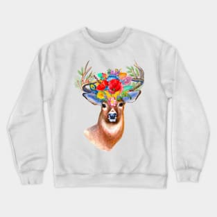 Woodland wildflower stag Crewneck Sweatshirt